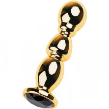 Toyfa Metal Анальная втулка с кристаллом, золотой/черный