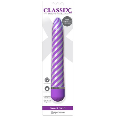 Pipedream Classix Sweet Swirl Vibrator, бело-фиолетовый