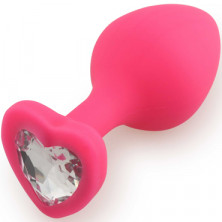 Play Secrets Silicone Butt Plug Heart Shape Medium, розовый/прозрачный