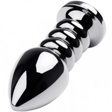 Toyfa Metal Анальная втулка с кристаллом, серебристый/синий