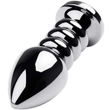 Toyfa Metal Анальная втулка с кристаллом, серебристый/синий