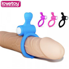 LoveToy Power Heart Clit Cockring, голубое