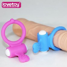 LoveToy Power Heart Clit Cockring, голубое