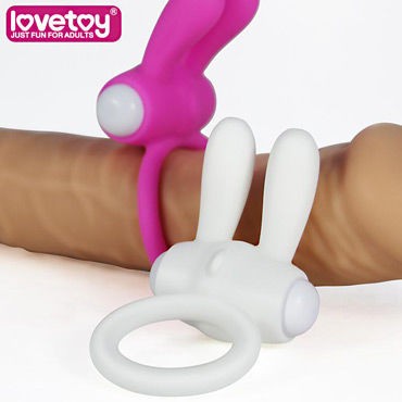 Lovetoy Power Rabbit Clit Cockring, белое