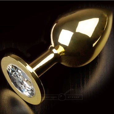 Пикантные штучки Большая анальная пробка, золотистая