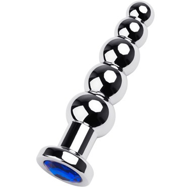 Toyfa Metal Анальная втулка с кристаллом, серебристый/синий