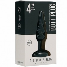 Shots Plug&Play Butt Plug Rounded 10см, черная