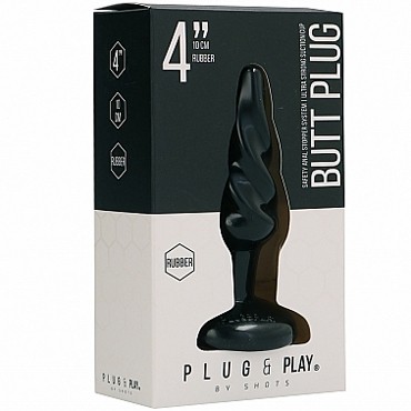 Shots Plug&Play Butt Plug Rounded 10см, черная