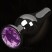 Маленькая анальная пробка с кристаллом, графит/фиолетовый