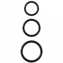 Pipedream Fantasy C-Ringz Silicone 3-Ring Stamina Set, черный