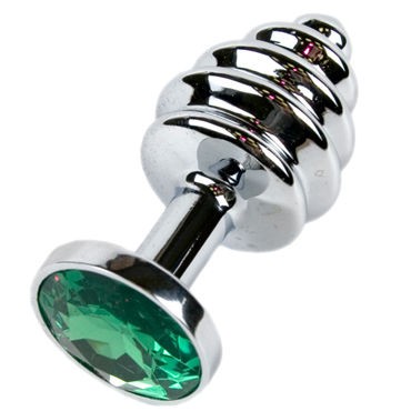 Anal Jewelry Plug Small Silver, зеленый