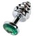 Anal Jewelry Plug Small Silver, зеленый