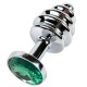 Anal Jewelry Plug Small Silver, зеленый