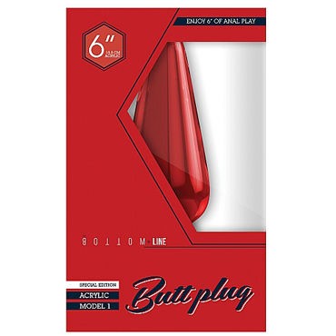Shots Toys Bottom Line Butt plug Acrylic Model 1, 15 см красная
