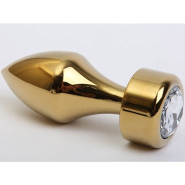 4sexdream Анальная ювелирка Пуля, золотой/прозрачный