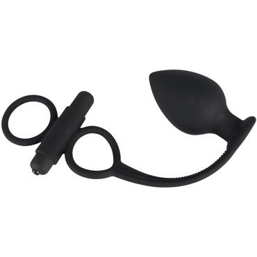 Orion Black Velvets Vibrating Rings & Plug, черная