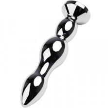 Toyfa Metal Анальная втулка с кристаллом, серебристый/красный