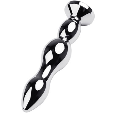 Toyfa Metal Анальная втулка с кристаллом, серебристый/красный