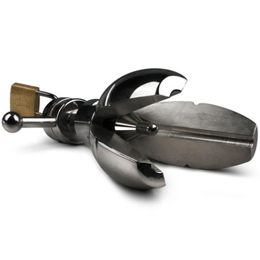 Sinner Metal Anal Spreader Butt Plug, серебристая