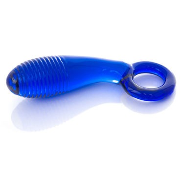 Sexus Glass Ребристый фаллоимитатор, синий