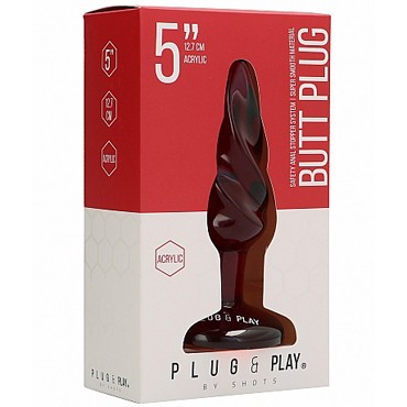 Shots Plug&Play Butt Plug Rounded Acrylic 12,7см, красная