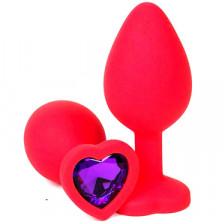 Vandersex Анальная пробка из силикона S, красный/фиолетовый