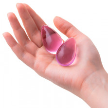 Sexus Glass Вагинальные шарики каплевидные из стекла, розовые