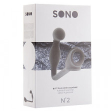 Shots Toys Sono Butt Plug with Cockring №2, серая