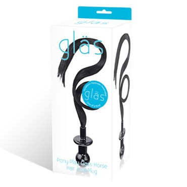 Glas Pony Glass Horse Hair Anal Plug, черный