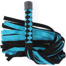 BDSM Арсенал Нежная плеть из замши, черно-голубая