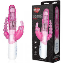 Hustler Slim Double Penetration Rabbit, розовый