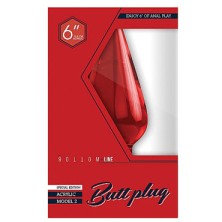 Shots Toys Bottom Line Butt plug Acrylic Model 2, 15 см красная