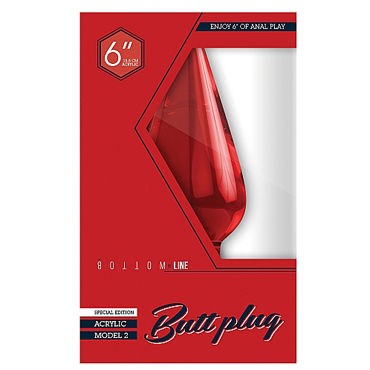 Shots Toys Bottom Line Butt plug Acrylic Model 2, 15 см красная