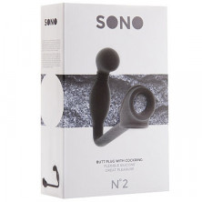 Shots Toys Sono Butt Plug with Cockring №2, черная