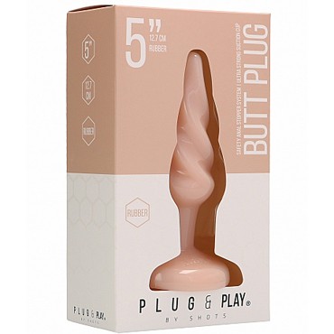 Shots Plug&Play Butt Plug Rounded 12,7см, телесная
