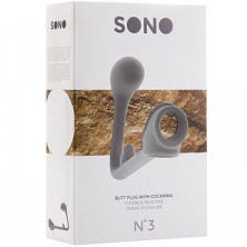 Shots Toys Sono Butt Plug with Cockring №3, серая