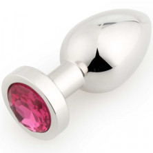 Play Secrets Stainless Steel Butt Plug Small, серебристый/ярко-розовый