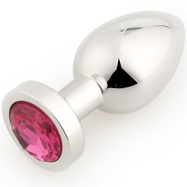 Play Secrets Stainless Steel Butt Plug Small, серебристый/ярко-розовый