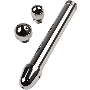 Toyfa Metal Анальный душ с насадками, серебристый