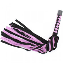 BDSM Арсенал Нежная плеть из замши, черно-сиреневая