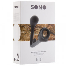 Shots Toys Sono Butt Plug with Cockring №3, черная