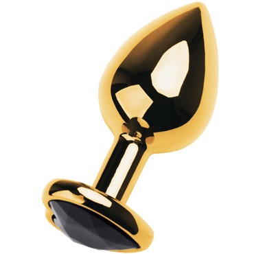 Toyfa Metal Анальная втулка с кристаллом - сердце, золотой/черный