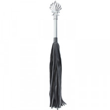 BDSM Арсенал Плеть из кожи, черно-серая