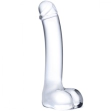 Glas 7" Realistic Curverd Glass G-Spot Dildo, прозрачный