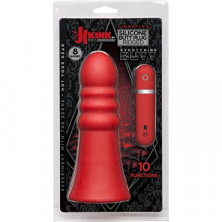 Doc Johnson Kink Vibrating Silicone Butt Plug Rippled 20см, красный