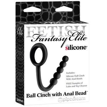 Pipedream Elite Ball Cinch with Anal Bead, черный