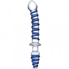 Glas 10" Mr. Swirly Glass Dildo & Butt Plug, прозрачный