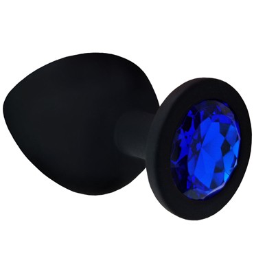 Funny Steel Anal Plug Silicone Small, черный/синий