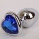 4sexdream Пробка металл с сердечком S, серебристый/синий
