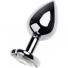 Toyfa Metal Анальная втулка с кристаллом - сердце, серебристый/прозрачный